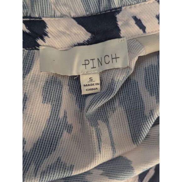 Pinch Women's Abstract Print Ruffle Trim Mock Neck Mini Dress - Size S - Picture 3 of 6